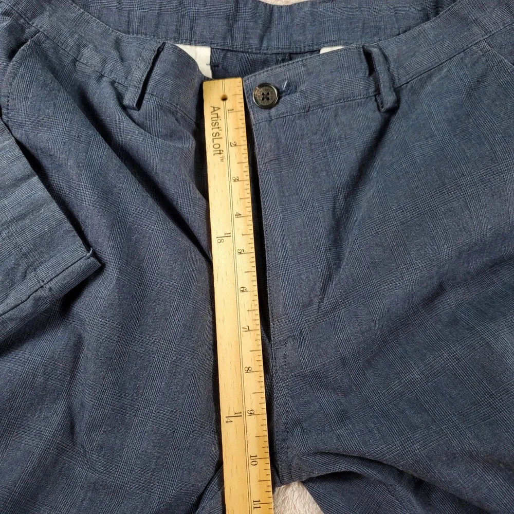 Brooks Brothers Slim Fit Blue Glen Plaid Cotton Chino Pants Mens 32x32